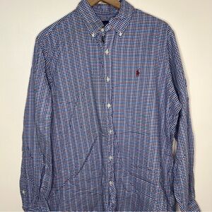 Polo Ralph Lauren Long Sleeve Button-Up Men's Size Large Plaid Office Casual